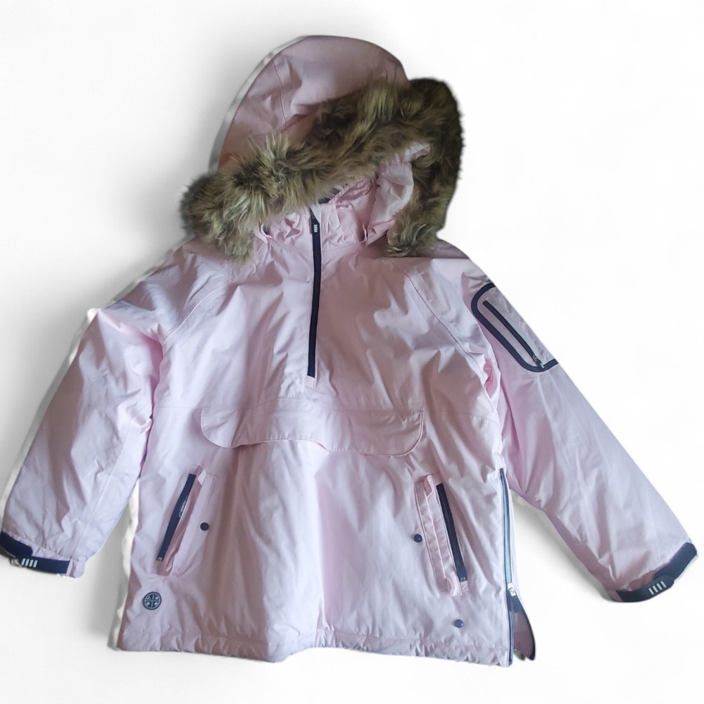 Lands’ End Pink Jacket w/ Faux Fur Hood – Warm Midweight